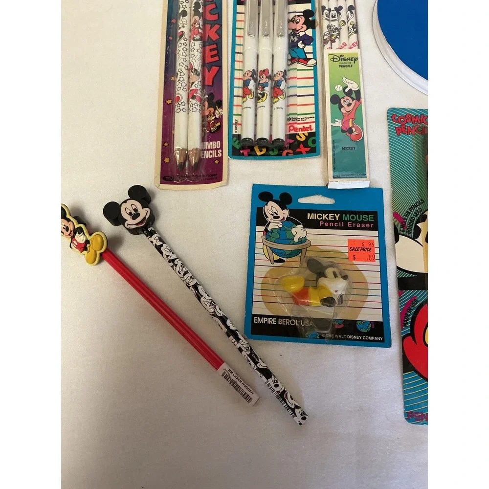 Vintage Mickey Mouse Stationery Lot Pentel Pen Pals Pentech Pencils Eraser 90s